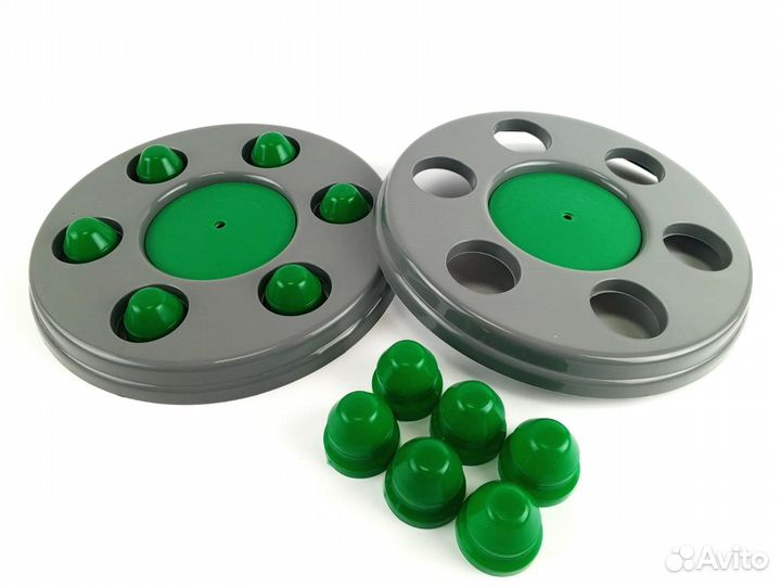Колпаки на газель серые с зелеными заглушками