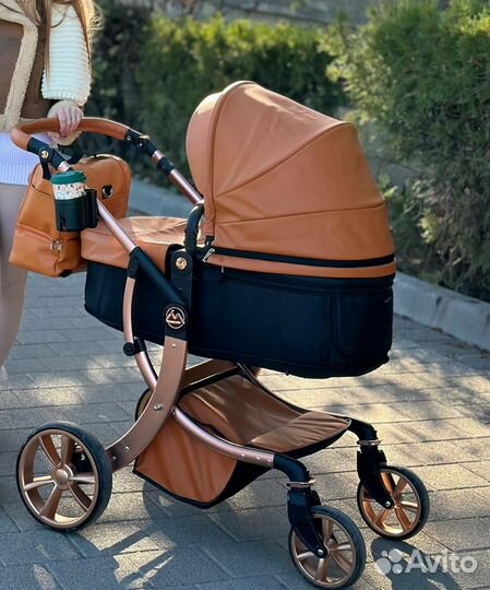 Коляска 3в1 Luxmom из экокожи