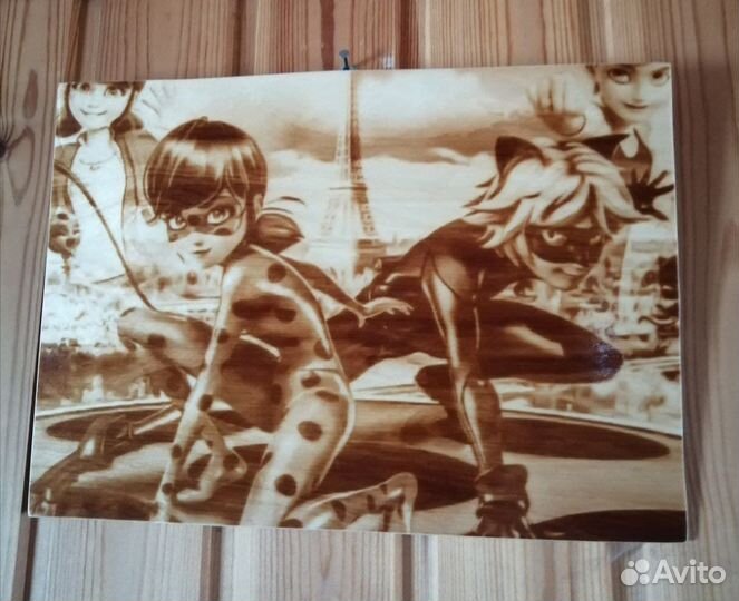 Картина выжженная по фото на дереве 210*300мм