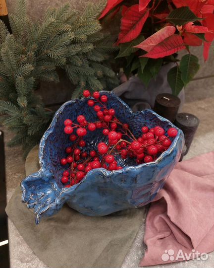 Керамика ручной работы, чаша- гранат