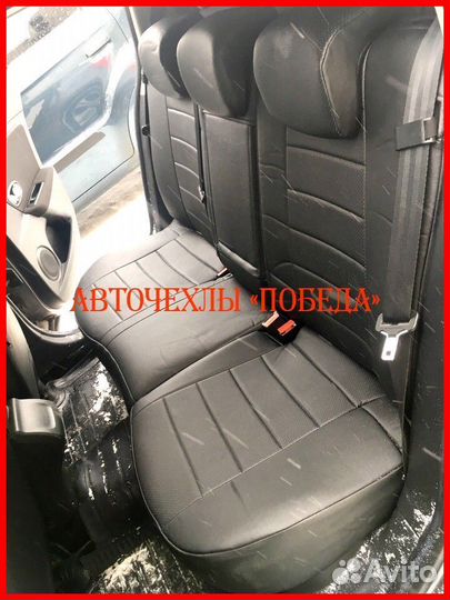 Чехлы Renault Megane 3 из экокожи чёрные Классика