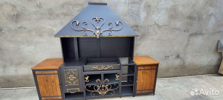 Мангал с навесом в беседку