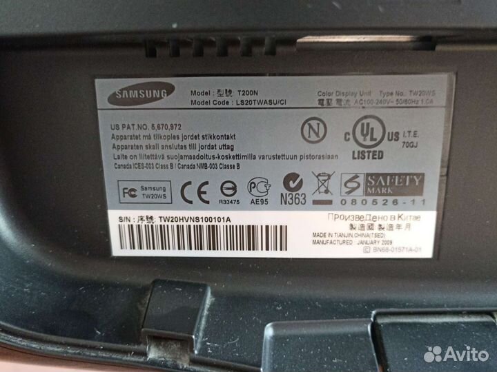 Монитор Samsung syncmaster t200n