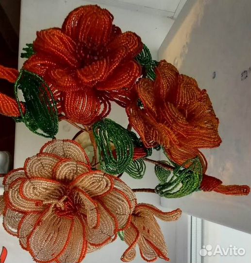 Розы из бисера