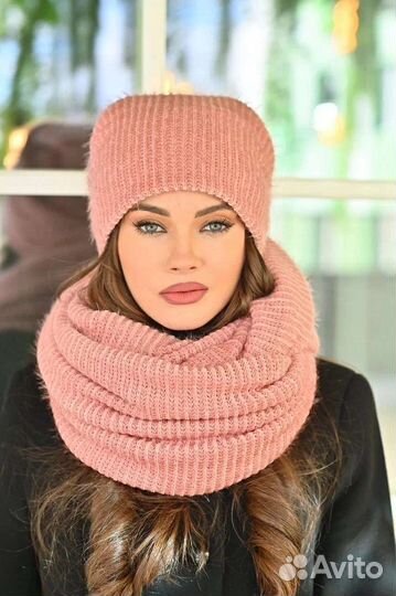 Комплект шапка и снуд женский ручная работа