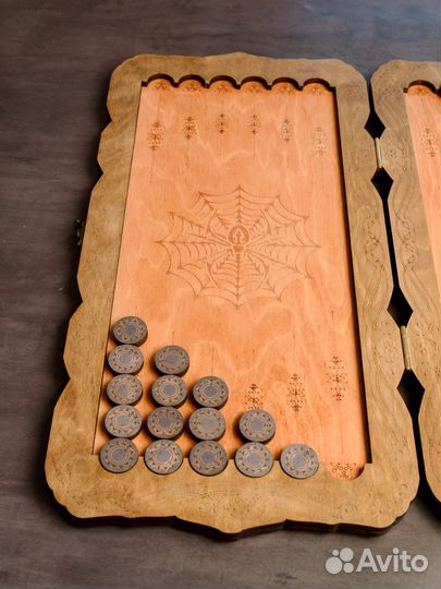 Нарды большие деревянные паук 50 см новые