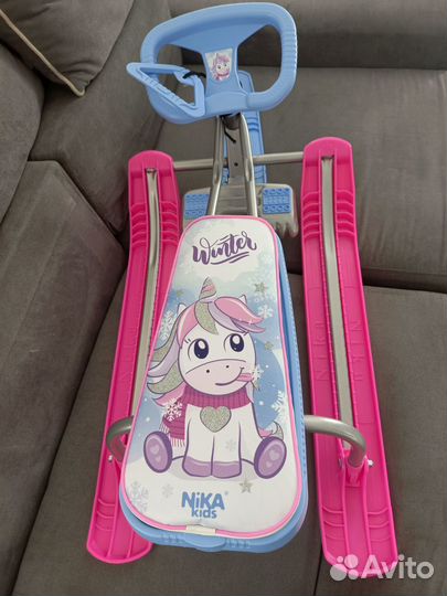 Снегокат детский для девочки единорог