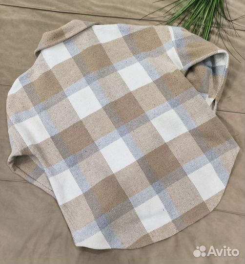 Рубашка в клетку тёплая оверсайз