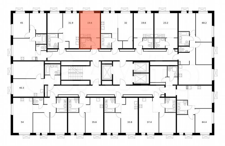 Квартира-студия, 19,6 м², 19/25 эт.