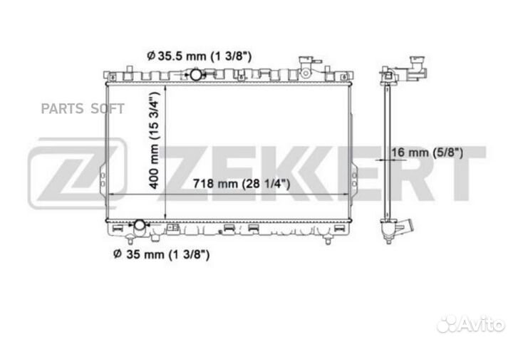 Радиатор охлаждения Хендай Санта Фе 01- МКПП