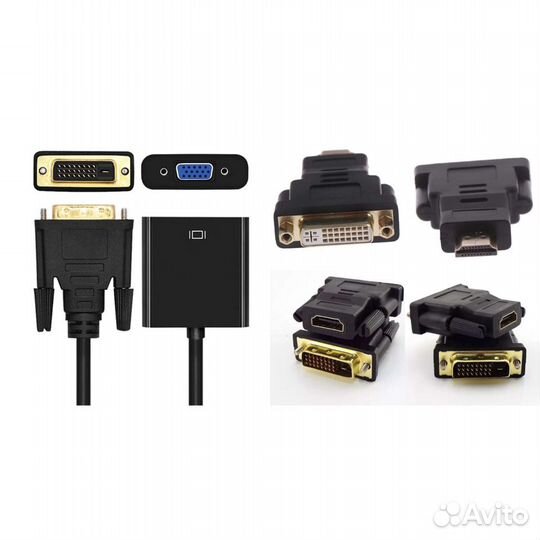VGA, DVI, DVI-I, DVI-D, hdmi, RCA, DisplayPort, DP