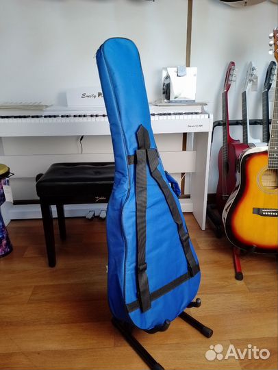 Утепленный чехол для классической гитары 3/4 синий
