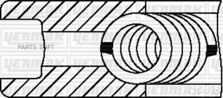 Yenmak 9109148050 76,50 mm. Кольца поршневые ком-т