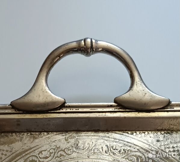 Поднос с ручками Геннигер Москва Варшава 19 век