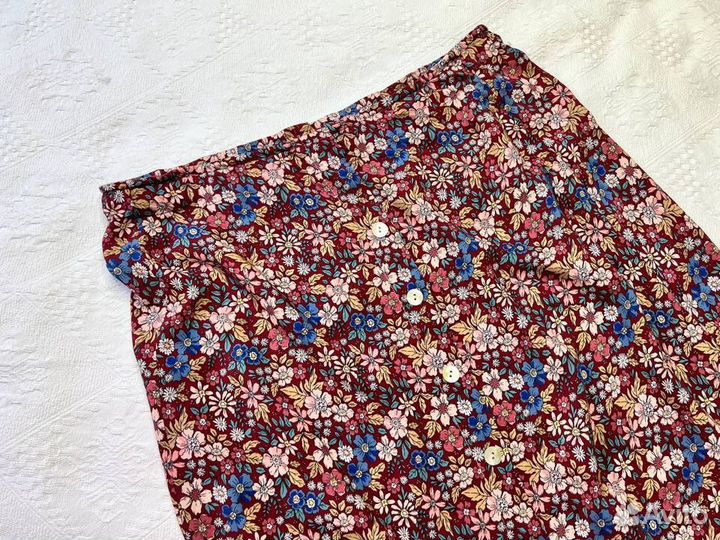 Юбка в цветочек миди р.50