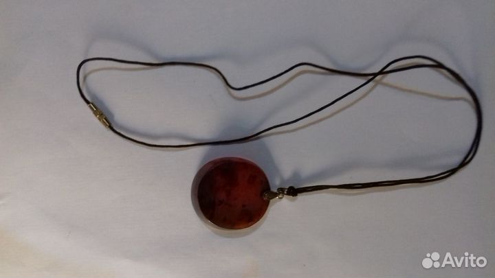Кулон. янтарь,серебро 875 проба.СССР янтарный комб