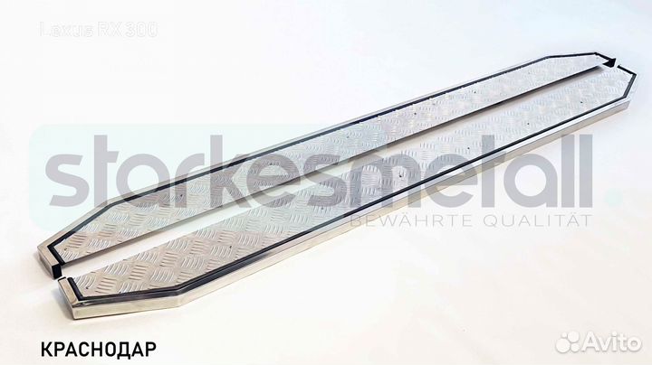 Пороги подножки Lexus RX 300 с нержавеющей площадкой