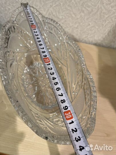 Хрустальная ваза ладья