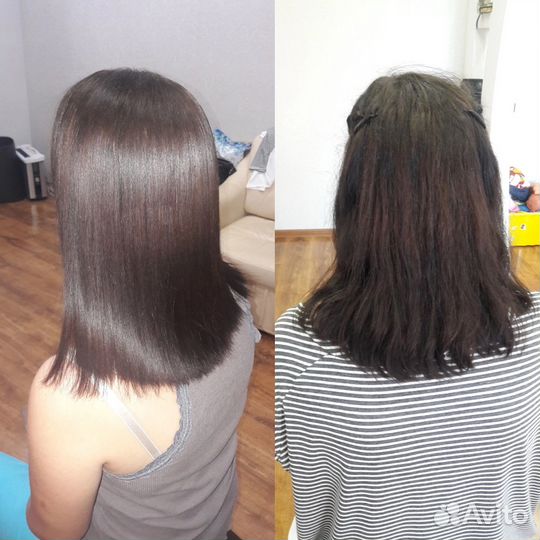 Кератиновое выпрямление волос