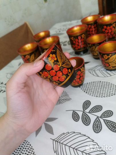 Набор бокалов и рюмок хохлома