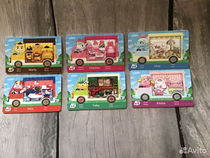 Animal crossing Sanrio amiibo 6 карт 4 жетона