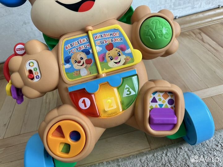 Каталка ходунки собачка fisher price