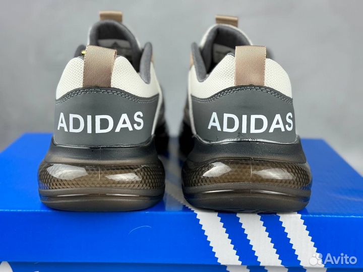 Мужские кроссовки Adidas Zoom серо-бежевые