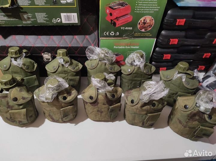 Фляжка армейская с котелком + чехол