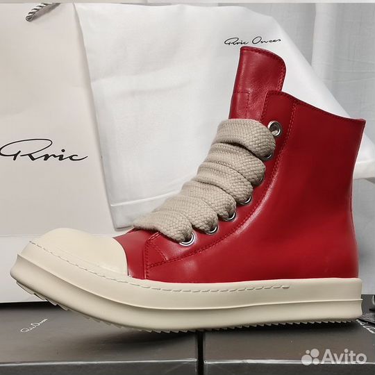 Rick Owens Ramones jumbo high Red