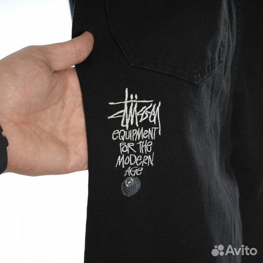 Джинсы stussy широкие черные