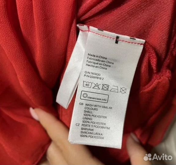 Платье HM красное для девочки подростка 158 новое