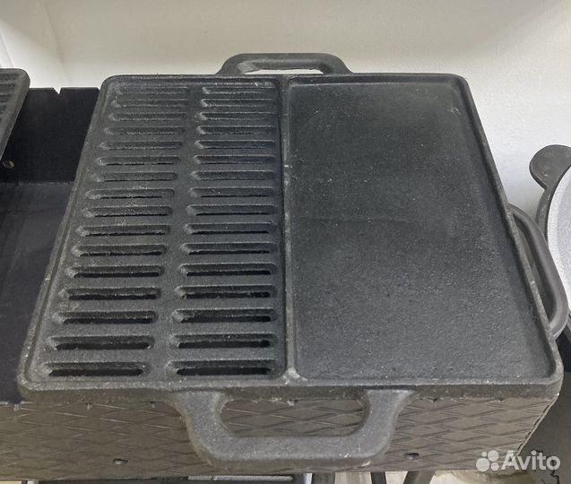 Решетка гриль сковорода чугунная 460х390