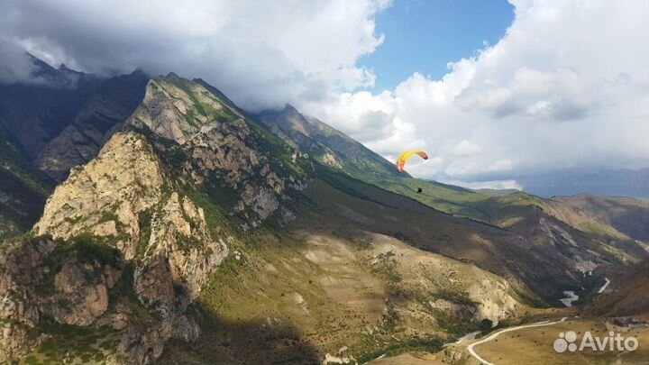 Полет на параплане с инструктором (летом)