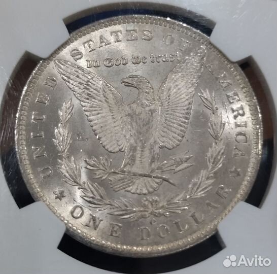 США 1 Доллар Моргана 1885 O. NGC. BUnc. Тэд Биньон