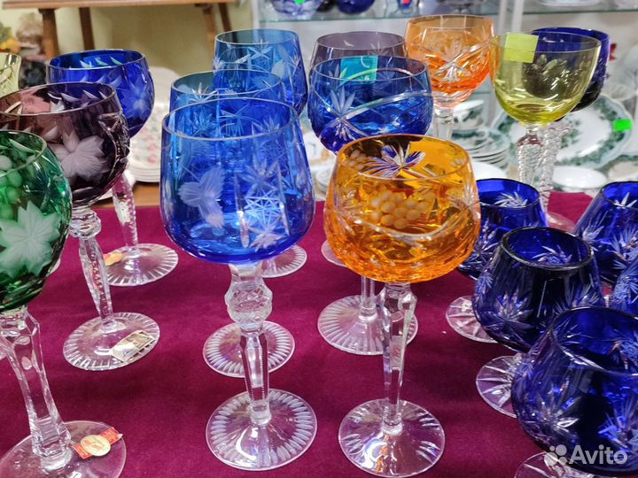Фужеры цветной хрусталь германия