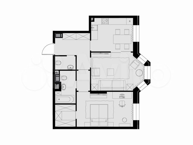 2-к. квартира, 61,9 м², 19/26 эт.