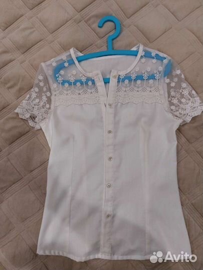 Блузка белая школьная 138размер