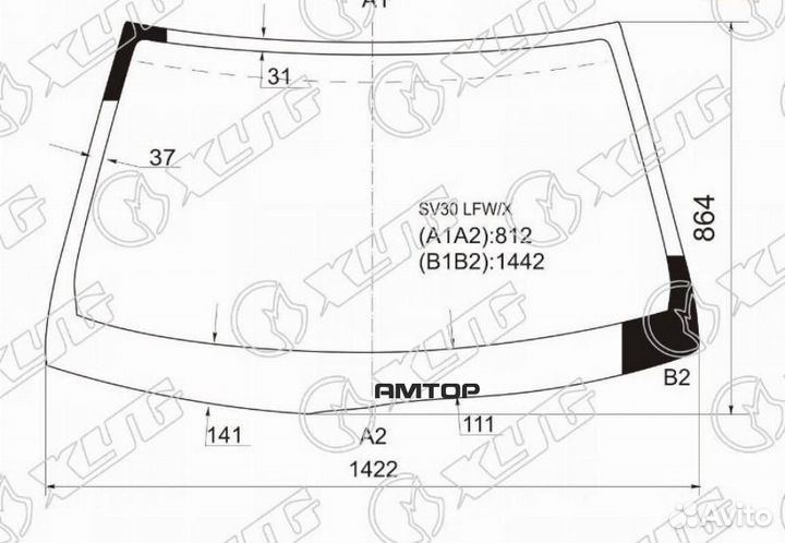 XYG SV30 LFW/X Стекло лобовое toyota camry 4D SED