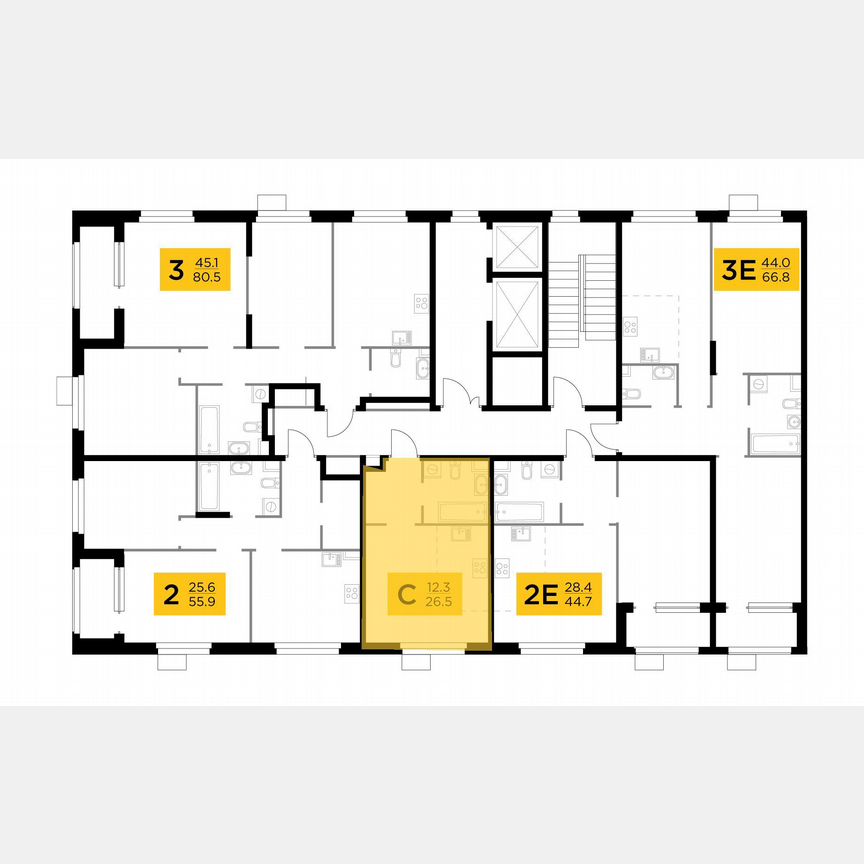 Квартира-студия, 26,5 м², 15/15 эт.