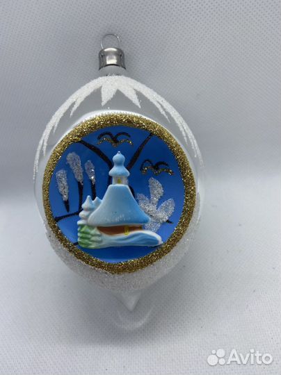 Елочная игрушка. Шар с диорамой. Чехословакия
