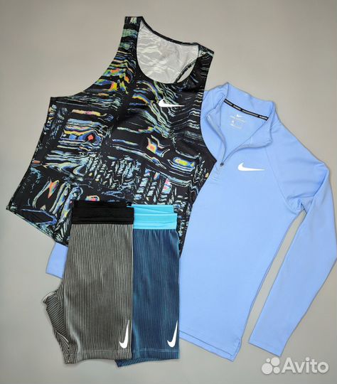 Комплект Nike AeroSwift Лонгслив, тайтсы, майка