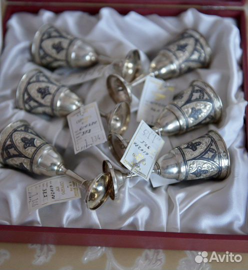 Рюмки серебряные «Кубачи» новые