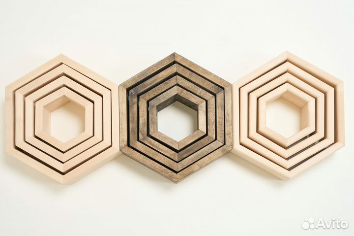 Полки настенные соты 4 шт