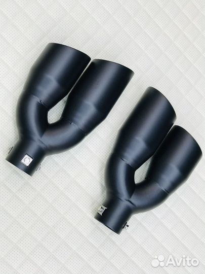 Насадка на глушитель чёрная двойная