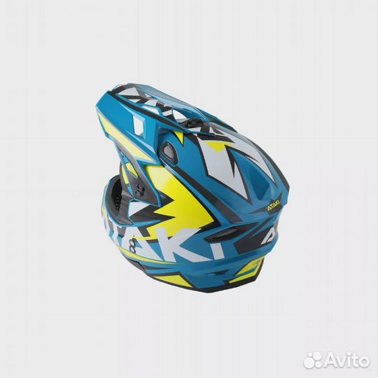 Шлем (кроссовый) Ataki JK801 Rampage синий/желтый