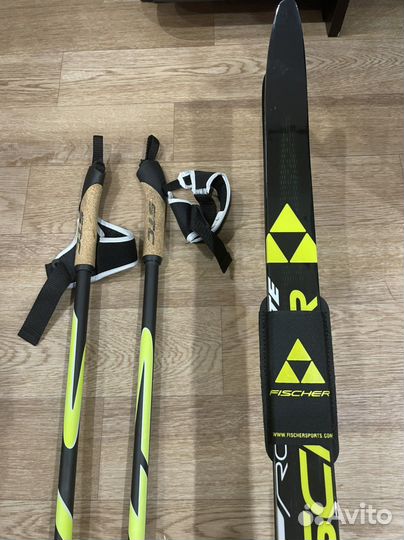 Лыжи беговые fisher с палками