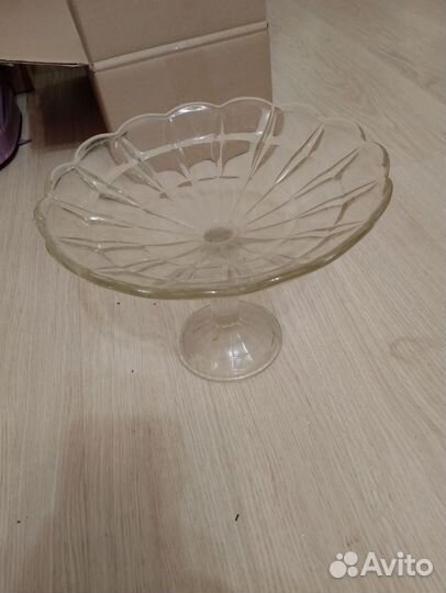 Фруктовница на ножке стекло СССР
