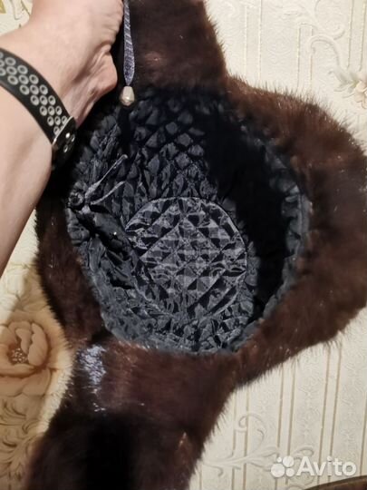 Шапка ушанка норковая женская