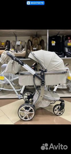 Коляска 2 в 1 эко кожа luxmom 608