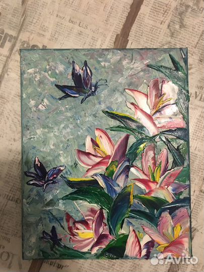 Картина маслом на холсте цветы